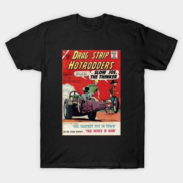 Retro Vintage Racing Cars Comic Book Cover Artwork. T-Shirt by New East 